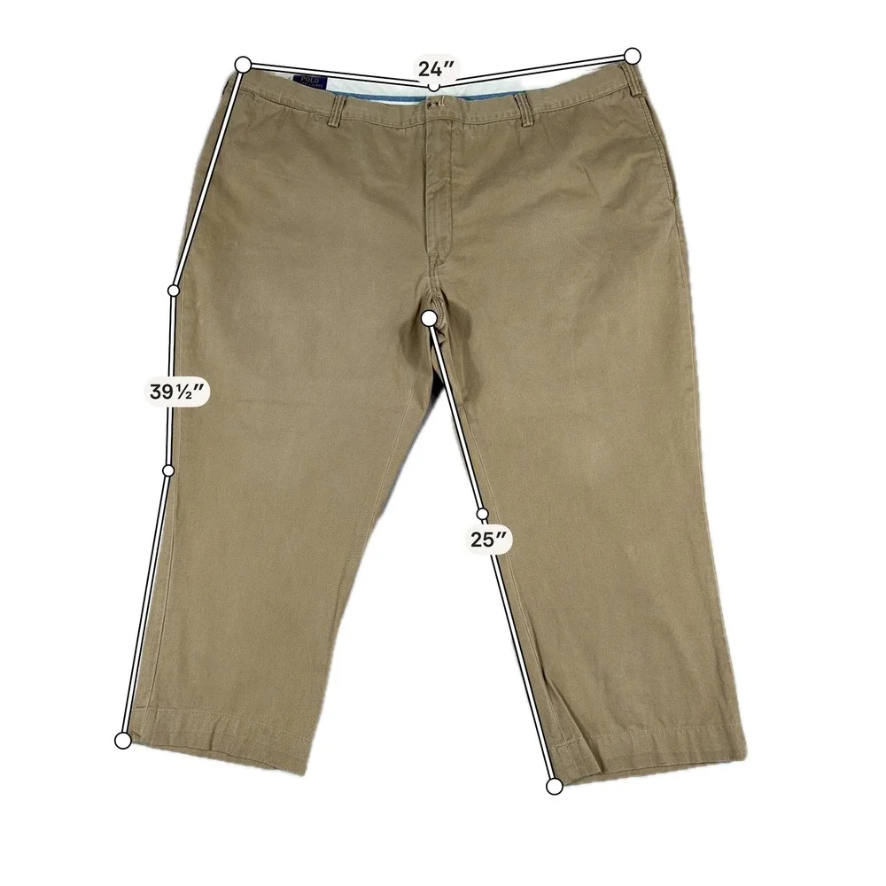 Polo Ralph Lauren Bedford Chino Classic Cotton Twill Pants 50B 30 Khaki Tan Mens